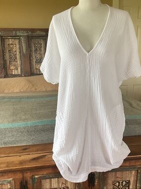 River + Sky White Cotton Gauze Sundress